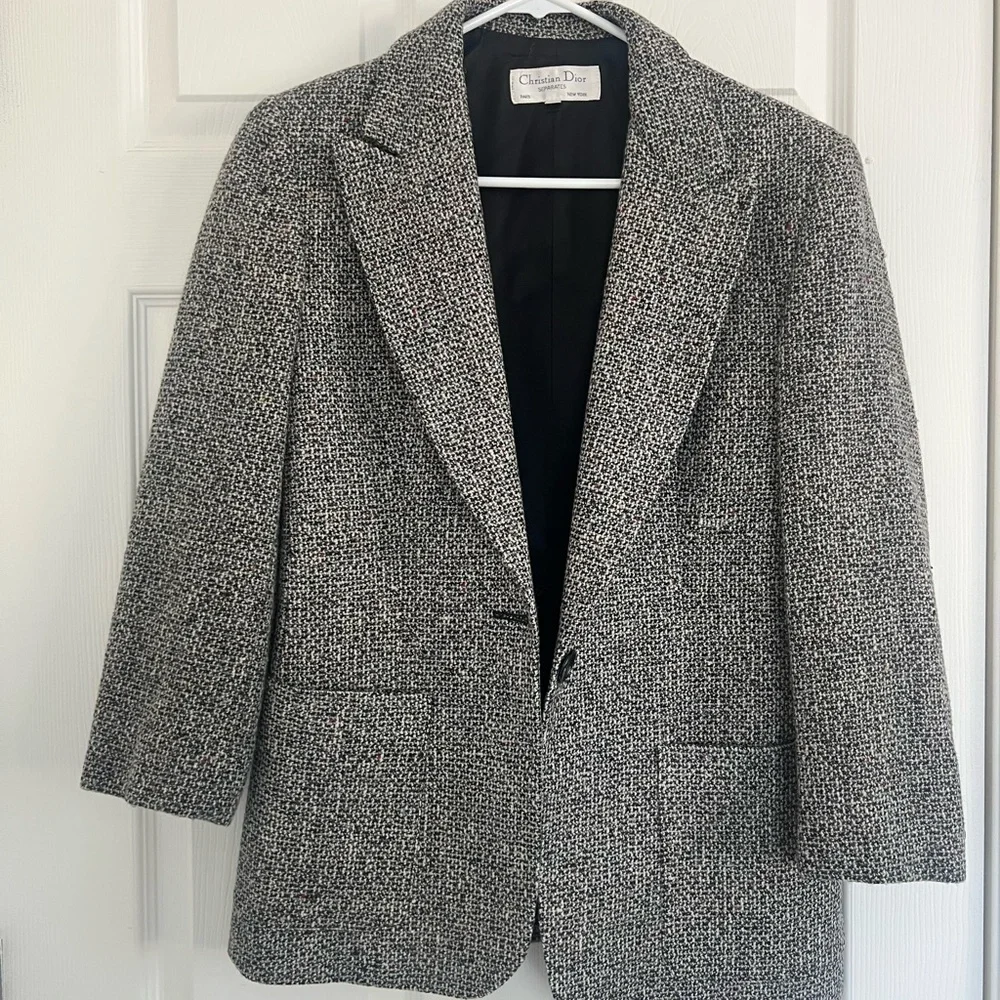 Dior Black and White Tweed Blazer